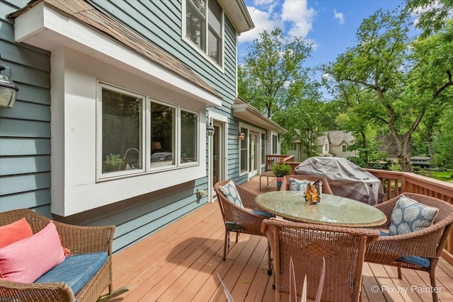 6407 Kingsbridge Dr, Cary, IL 60013 - wooden terrace featuring outdoor dining area and grilling area