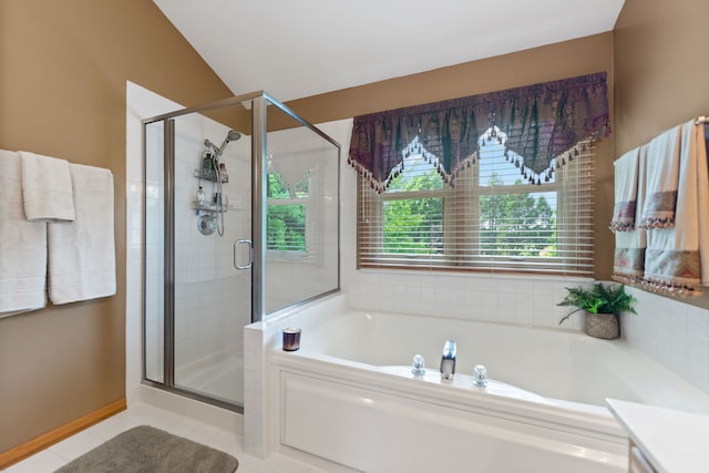 12 White Oak Ct, Algonquin, IL 60102 - full bathroom featuring tile patterned flooring, a garden tub, and a shower stall