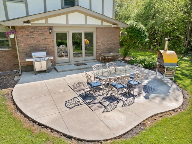 21326 N Elder Ct, Kildeer, IL 60047 - view of patio featuring outdoor dining space, french doors, and a grill