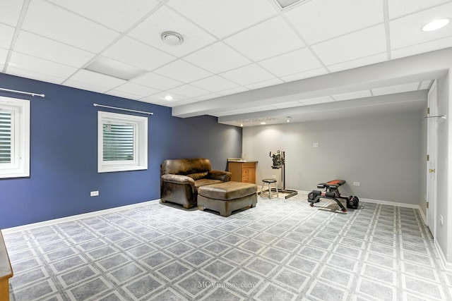 8422 Stratford Dr Unit 8422, Tinley Park, IL 60487 - sitting room with a paneled ceiling and baseboards