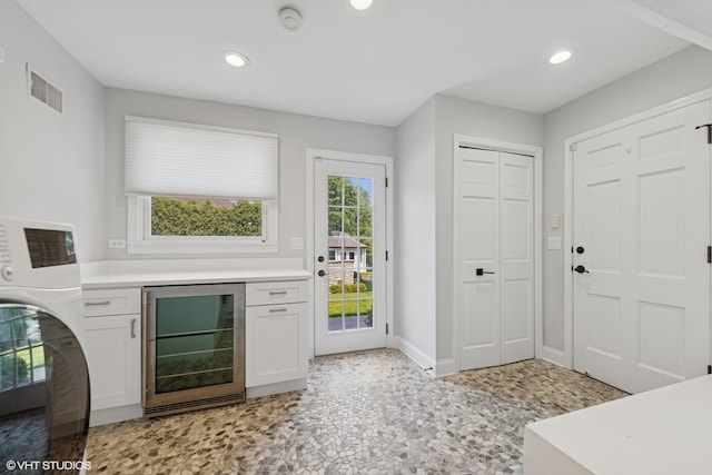 301 E 59th St, Hinsdale, IL 60521 - entryway featuring wine cooler, washer / clothes dryer, and recessed lighting