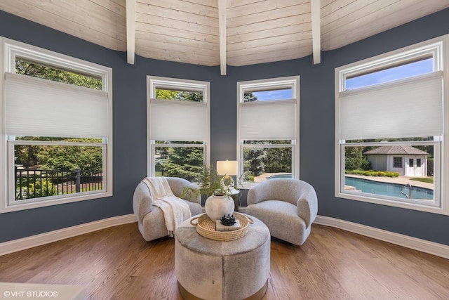 301 E 59th St, Hinsdale, IL 60521 - sitting room featuring wood ceiling and wood finished floors