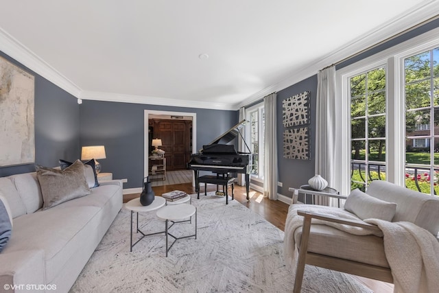 301 E 59th St, Hinsdale, IL 60521 - living area with crown molding and wood finished floors