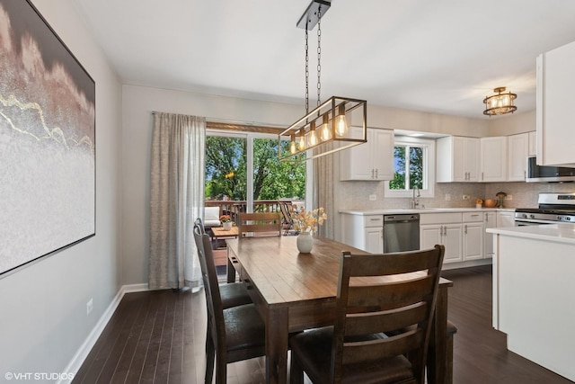 0N101 Pleasant Hill Rd, Wheaton, IL 60187 - dining area with dark wood finished floors and a chandelier