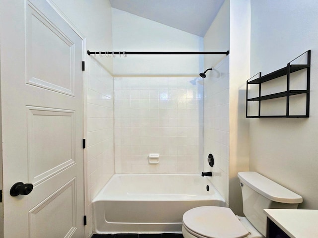 2440 Pebblewood Ct, Aurora, IL 60506 - full bath with vanity, bathing tub / shower combination, and vaulted ceiling