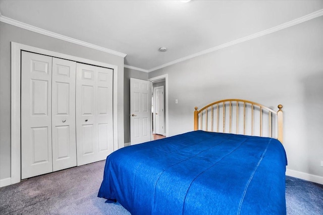 3976 Western Ave, Western Springs, IL 60558 - carpeted bedroom with crown molding and a closet