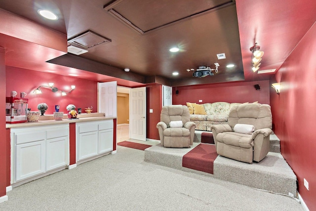 1531 Cumberland Pkwy, Algonquin, IL 60102 - home theater room with light carpet and recessed lighting
