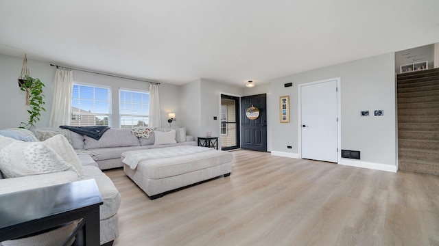 1420 Kennedy Dr, Kirkland, IL 60146 - living room with light wood-style floors and stairway