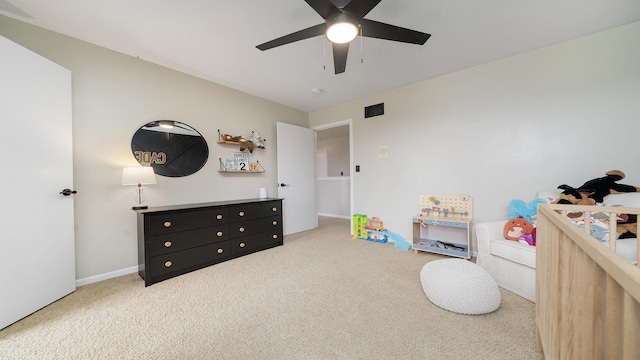 1420 Kennedy Dr, Kirkland, IL 60146 - bedroom with carpet floors and a ceiling fan