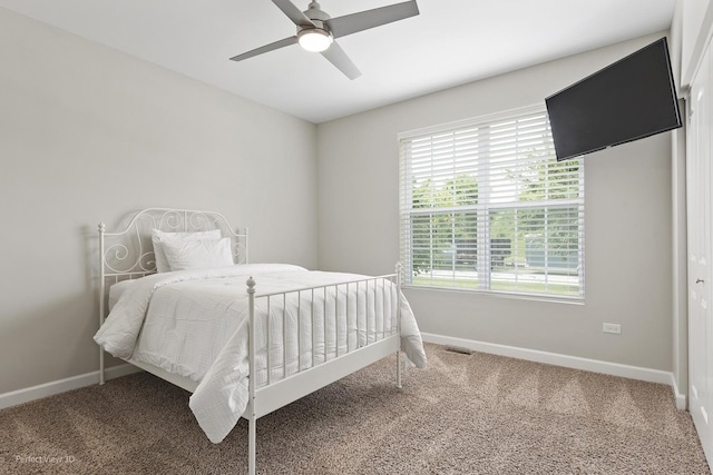 25313 W Rock Dr, Plainfield, IL 60586 - carpeted bedroom with baseboards and ceiling fan