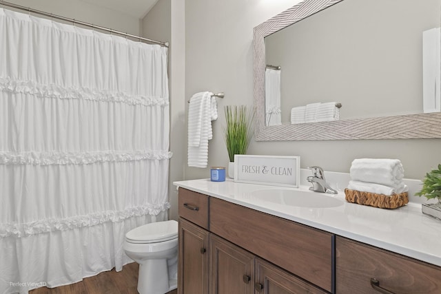 25313 W Rock Dr, Plainfield, IL 60586 - full bathroom featuring vanity, wood finished floors, and a shower with shower curtain