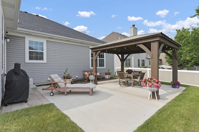 25313 W Rock Dr, Plainfield, IL 60586 - view of patio / terrace featuring a gazebo and grilling area