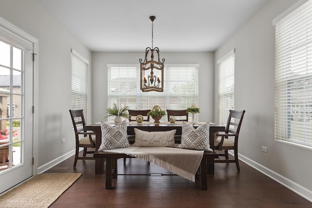 25313 W Rock Dr, Plainfield, IL 60586 - dining room with a chandelier and dark wood finished floors