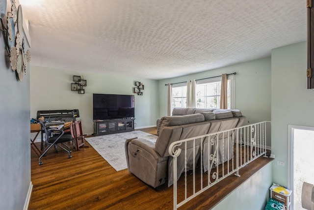 14772 Menard Ave, Oak Forest, IL 60452 - living room with wood finished floors and a textured ceiling