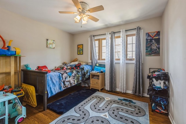 14772 Menard Ave, Oak Forest, IL 60452 - bedroom with wood finished floors and a ceiling fan