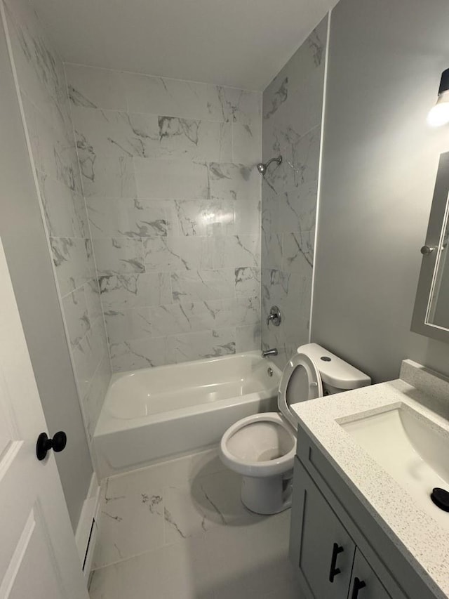 316 Marengo Ave Unit 3C, Forest Park, IL 60130 - full bathroom with marble finish flooring, vanity, and washtub / shower combination