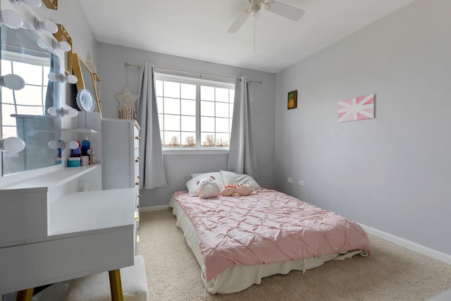 18283 Kirby Dr, Tinley Park, IL 60487 - carpeted bedroom with baseboards and ceiling fan
