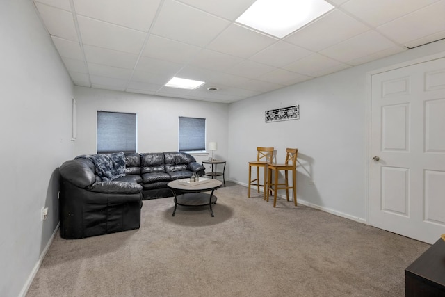 18283 Kirby Dr, Tinley Park, IL 60487 - living area featuring carpet flooring and a paneled ceiling