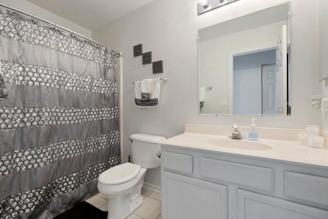 18283 Kirby Dr, Tinley Park, IL 60487 - bathroom with tile patterned floors, vanity, and a shower with shower curtain