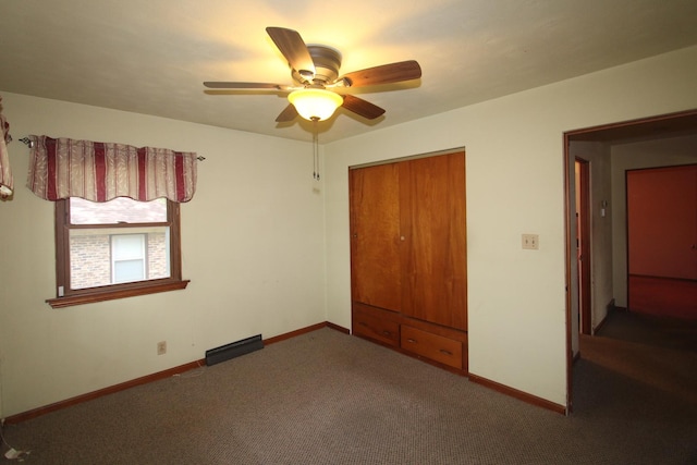 328 Dwight Ave, Joliet, IL 60436 - unfurnished bedroom with carpet flooring, a closet, and a ceiling fan