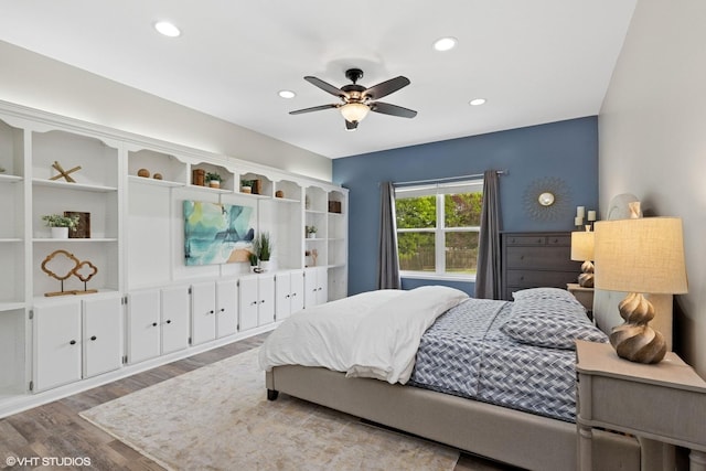 527 Capital Ln, Gurnee, IL 60031 - bedroom with wood finished floors, recessed lighting, and ceiling fan