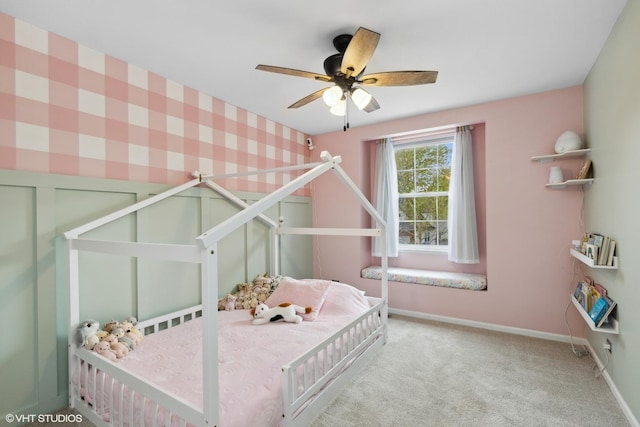 527 Capital Ln, Gurnee, IL 60031 - carpeted bedroom featuring baseboards and a ceiling fan