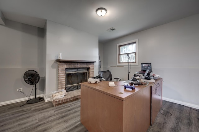 3917 Jonathan Simpson Dr, Joliet, IL 60431 - office space featuring wood finished floors and a fireplace