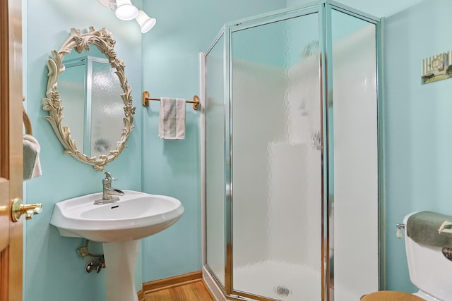 2708 High Meadow Rd, Naperville, IL 60564 - full bath with a shower stall and wood finished floors