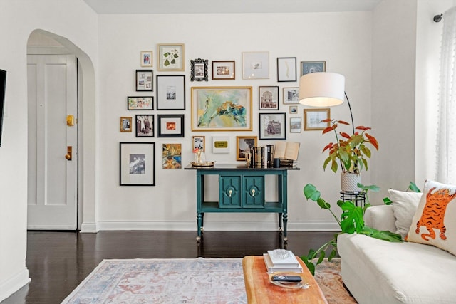 4006 W Wellington Ave Unit 3, Chicago, IL 60641 - living area with arched walkways and wood finished floors
