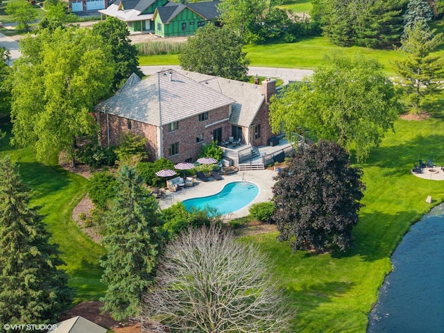 22902 W Lochanora Dr, Hawthorn Woods, IL 60047 - view from above of property featuring a pool area