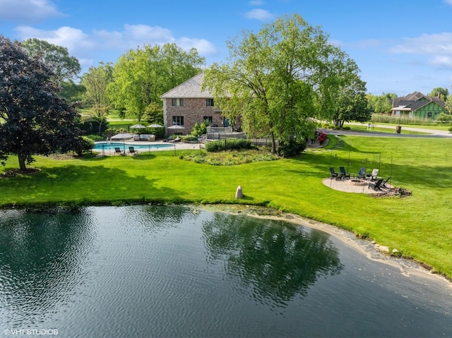 22902 W Lochanora Dr, Hawthorn Woods, IL 60047 - water view featuring an outdoor fire pit
