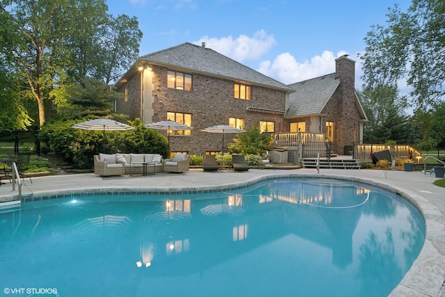 22902 W Lochanora Dr, Hawthorn Woods, IL 60047 - outdoor pool with outdoor lounge area and a wooden deck