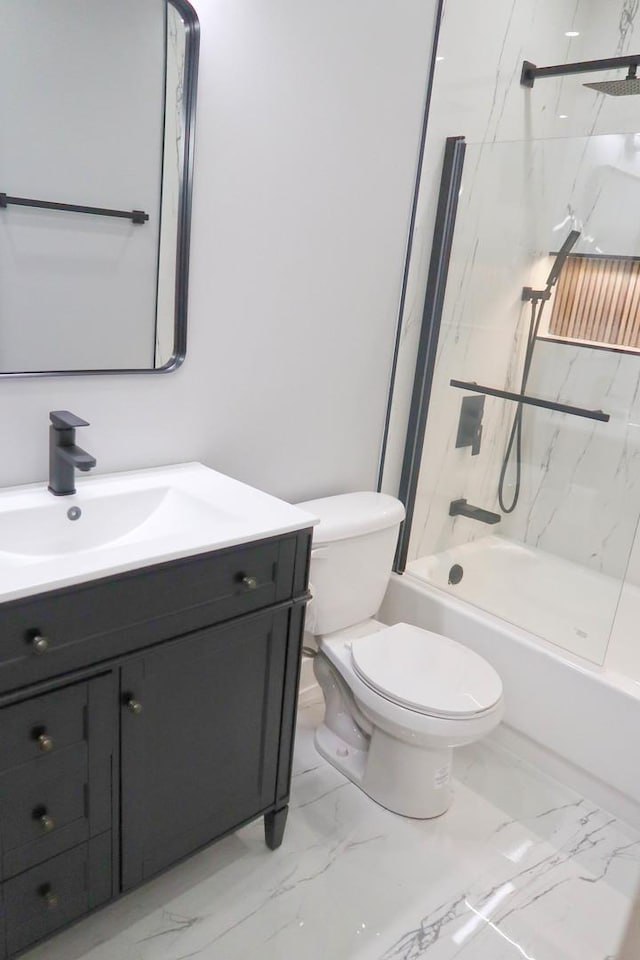 369 Ferndale Ct Unit B1, Schaumburg, IL 60193 - bathroom featuring marble finish flooring, vanity, and  shower combination