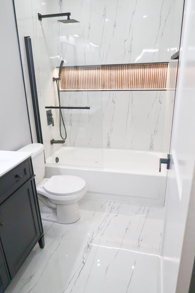 369 Ferndale Ct Unit B1, Schaumburg, IL 60193 - bathroom featuring marble finish floors, shower / washtub combination, and vanity