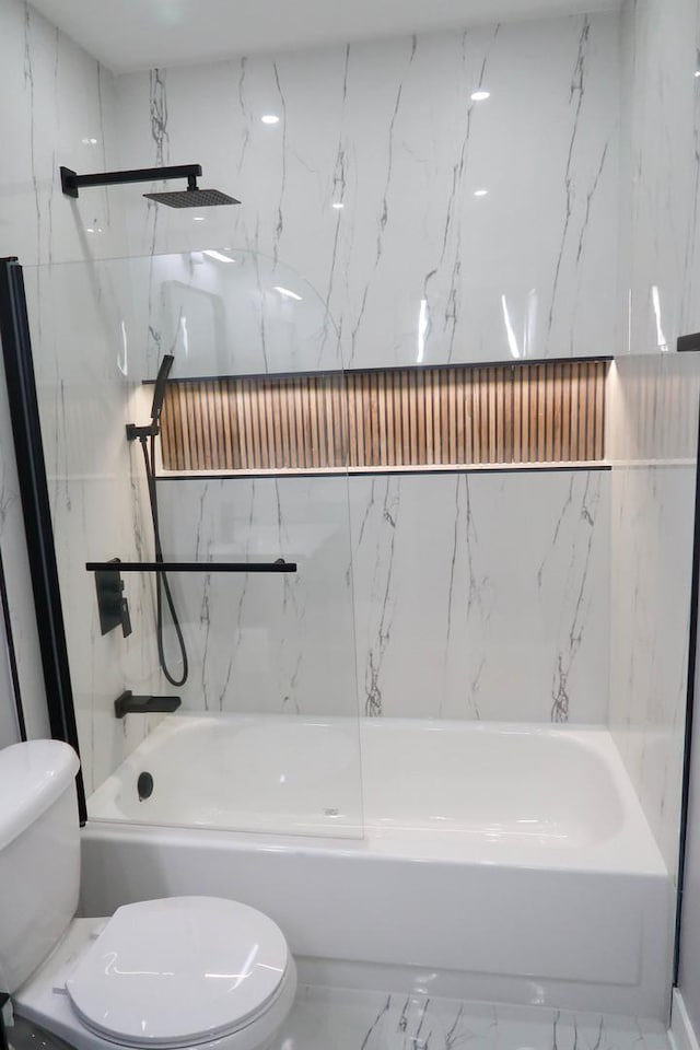 369 Ferndale Ct Unit B1, Schaumburg, IL 60193 - full bath featuring marble finish flooring and washtub / shower combination