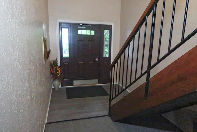 369 Ferndale Ct Unit B1, Schaumburg, IL 60193 - foyer entrance featuring stairs and a textured wall