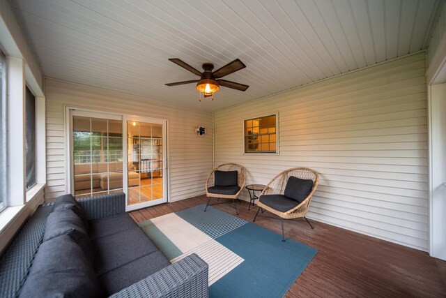 4526 Winn Rd, Sterling, IL 61081 - sunroom / solarium with a ceiling fan and an outdoor hangout area
