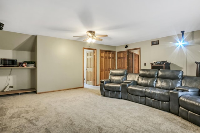 195 Hollow Way, Ingleside, IL 60041 - home theater with carpet flooring and ceiling fan