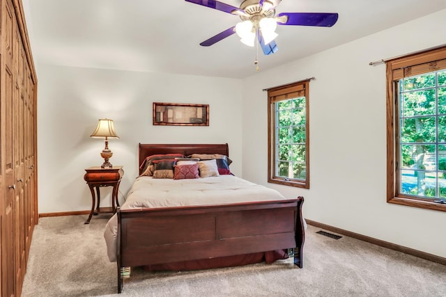 195 Hollow Way, Ingleside, IL 60041 - bedroom featuring carpet flooring, multiple windows, and a ceiling fan