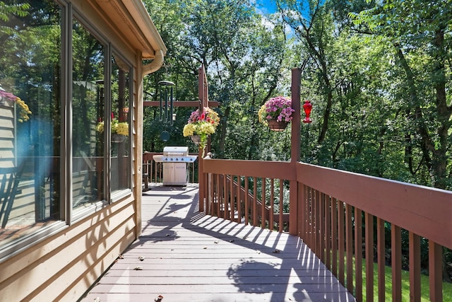195 Hollow Way, Ingleside, IL 60041 - wooden deck with grilling area