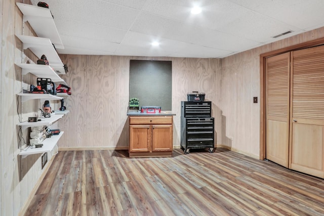 195 Hollow Way, Ingleside, IL 60041 - bar featuring light wood-type flooring and wooden walls