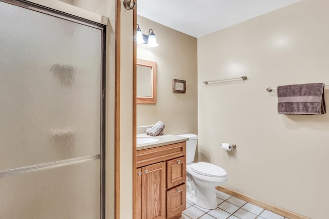 195 Hollow Way, Ingleside, IL 60041 - bathroom with a stall shower, vanity, and tile patterned flooring