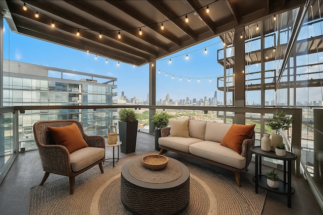 860 W Blackhawk St Unit 2106, Chicago, IL 60642 - balcony with a view of skyline and outdoor lounge area