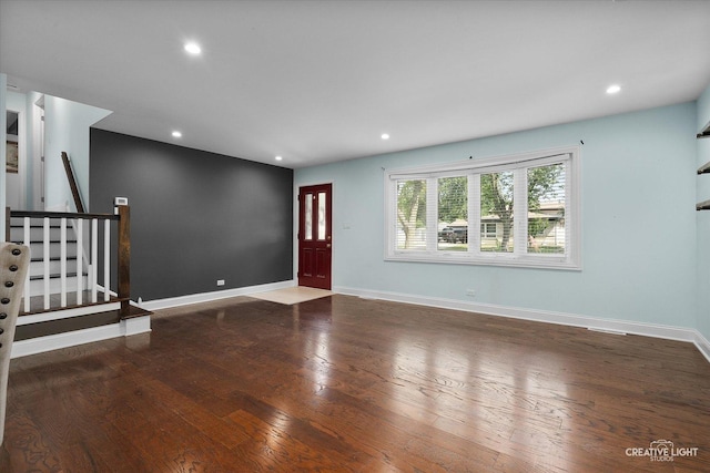 515 W Diversey Ave, Addison, IL 60101 - entryway with stairway, hardwood / wood-style flooring, and recessed lighting