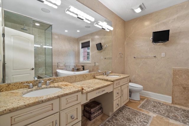11010 W 131st St, Palos Park, IL 60464 - bathroom featuring double vanity, a shower stall, and a freestanding bath
