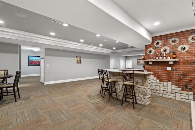 11010 W 131st St, Palos Park, IL 60464 - indoor wet bar with carpet, recessed lighting, and a tray ceiling