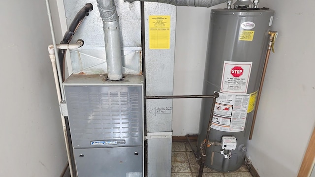 8543 Carriage Ln, Tinley Park, IL 60487 - utility room with water heater and heating unit