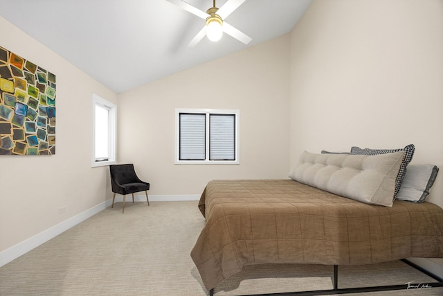 5401 Carpenter St, Downers Grove, IL 60515 - carpeted bedroom with lofted ceiling and ceiling fan
