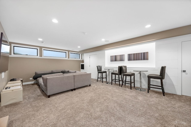 5401 Carpenter St, Downers Grove, IL 60515 - carpeted living area featuring recessed lighting
