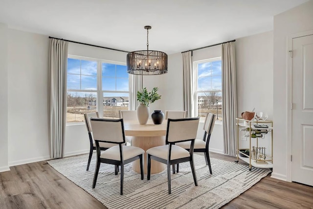 442 Lakeshore Ct, Saint Charles, IL 60174 - dining space with a chandelier and wood finished floors